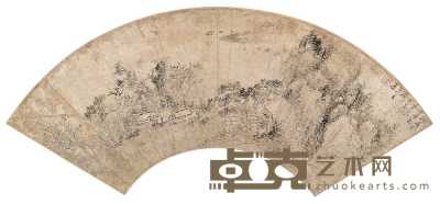 陈曼生 山居临江图 扇页 16.5×51cm